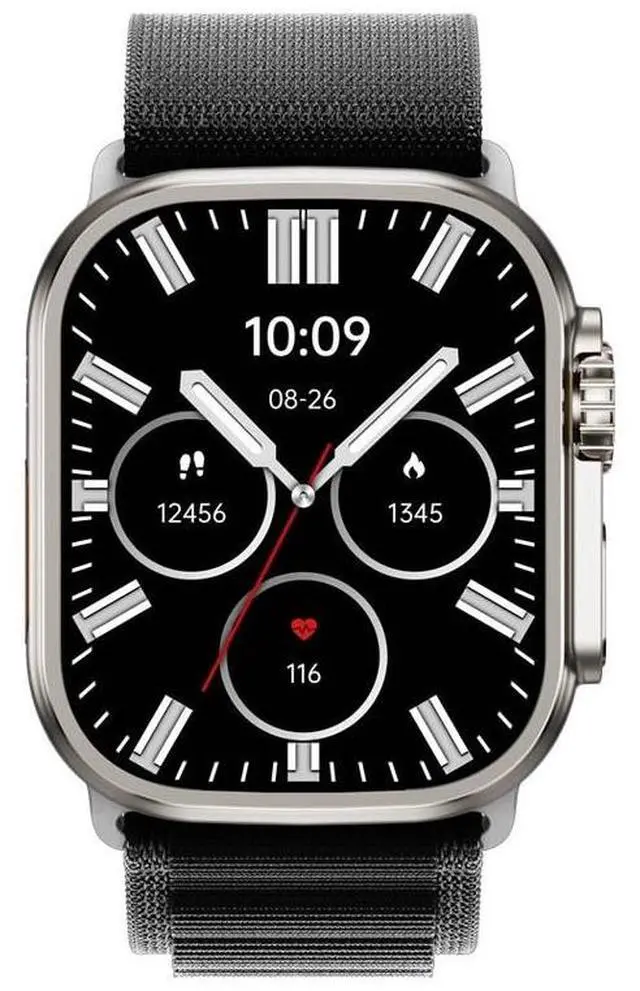 Alt view image 2 of 7 - Porodo Blue Supremo Smart Watch Black Dial + Black Silicon Strap & Black Alpine