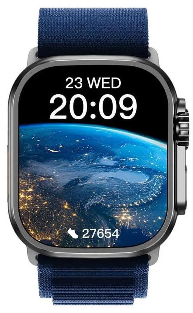 Alt view image 2 of 7 - Porodo Blue Supremo Smart Watch Black Dial + Blue Silicon Strap & Blue Alpine