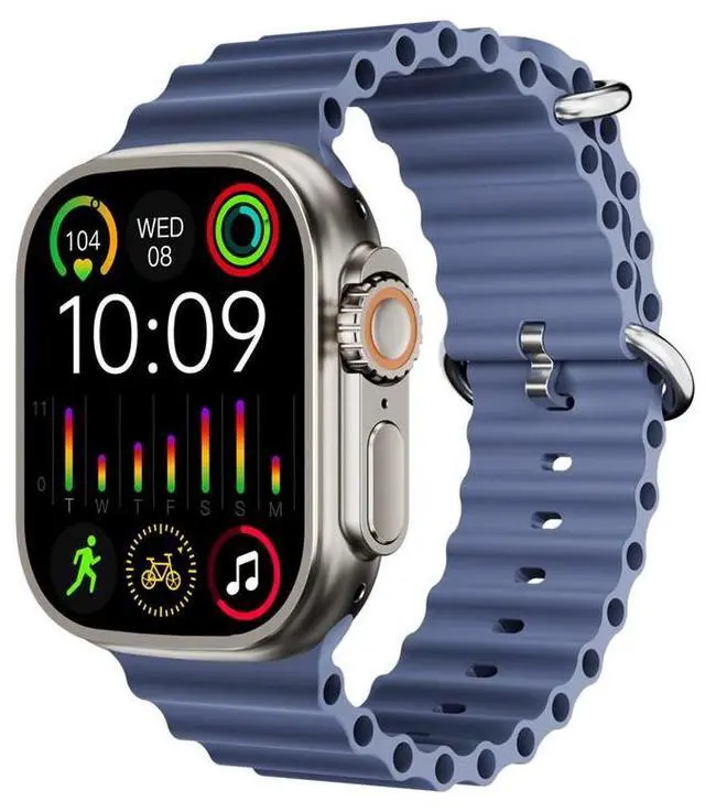 Alt view image 3 of 7 - Porodo Blue Supremo Smart Watch Black Dial + Blue Silicon Strap & Blue Alpine