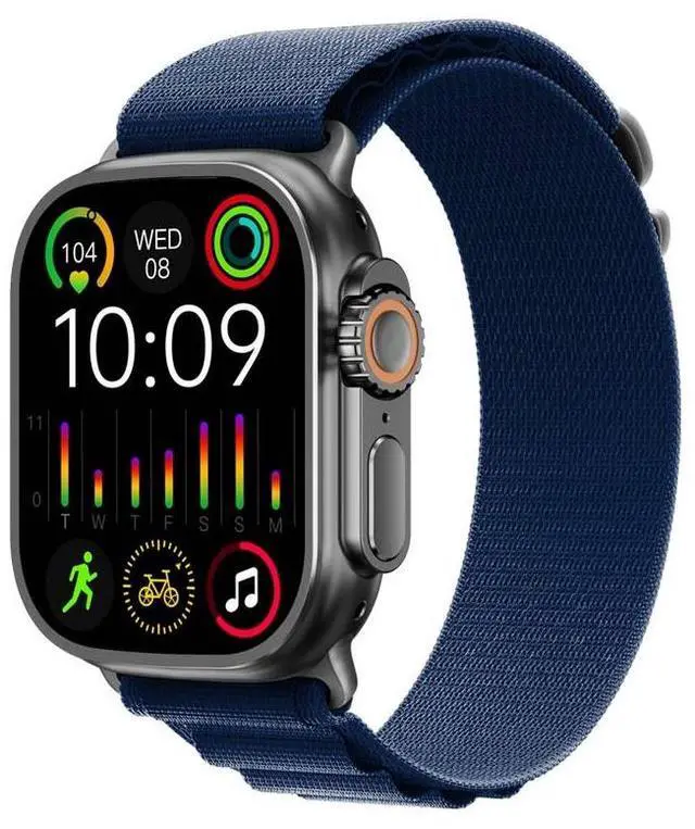 Main image of Porodo Blue Supremo Smart Watch Black Dial + Blue Silicon Strap & Blue Alpine