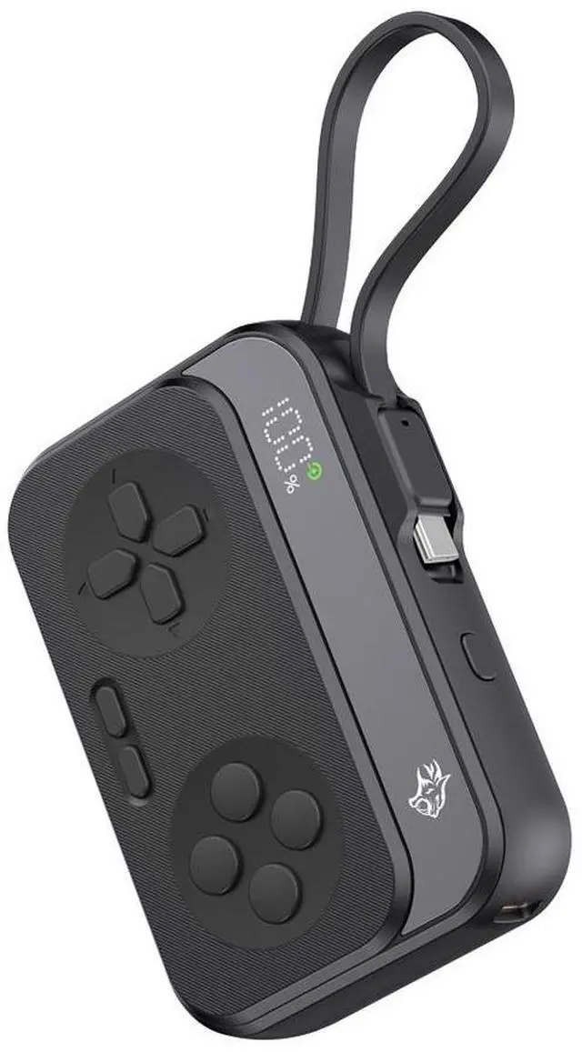 Alt view image 2 of 3 - Porodo Gaming 10000mAh Gaming Design Power Bank Type-C USB A with Type-C Cable - Black