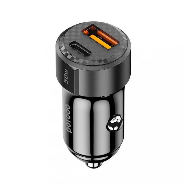 Alt view image 3 of 4 - Porodo 50W Dual Port Car Charger PD 20W QC 30W - Black
