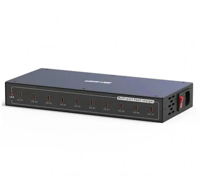 Main image of Green Lion PD Multi Ports 10 Charging Station 200W - Black