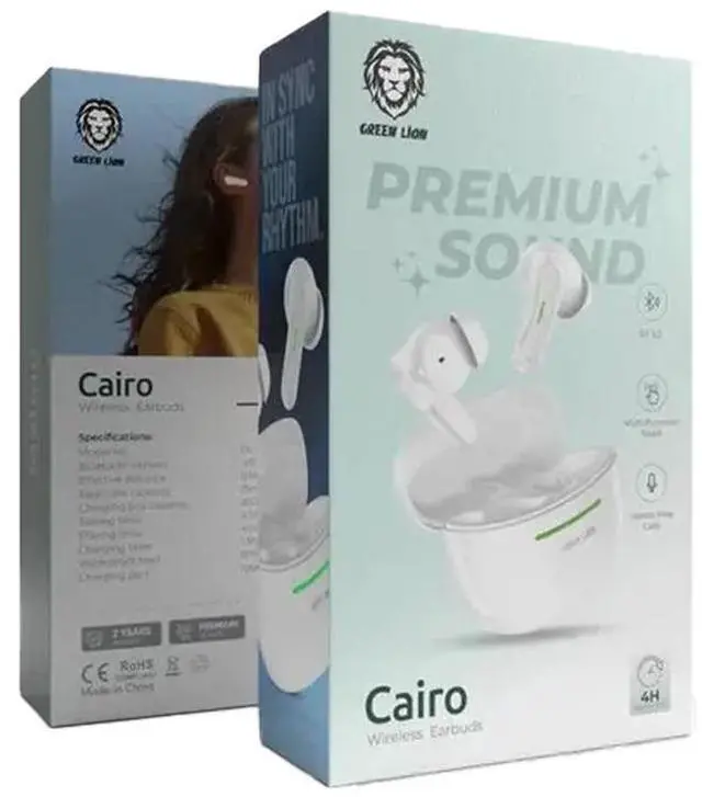 Alt view image 3 of 3 - Green Lion Cairo Wireless Earbuds - White