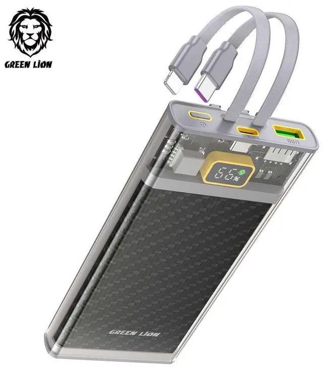 Alt view image 4 of 5 - Green Lion Transparent Pro 10000mAh Power Bank
