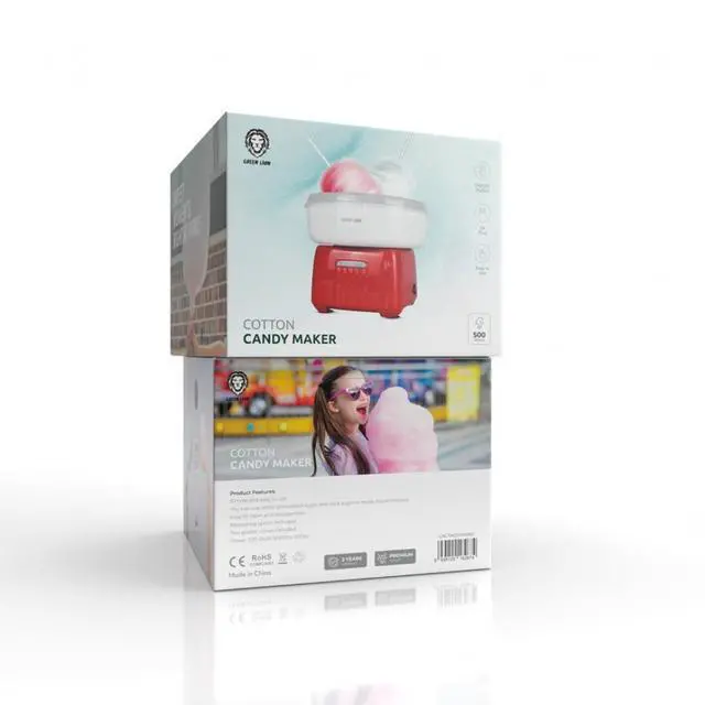 Alt view image 3 of 3 - Green Lion Cotton Candy Maker 500W - White/Red