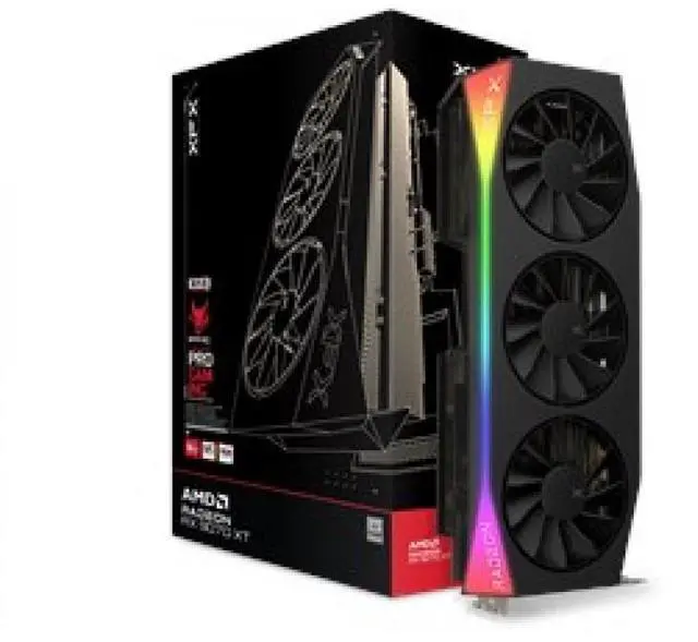 Alt view image 5 of 5 - XFX Mercury AMD Radeon RX 9070 XT OC Magnetic Air Edition with RGB 16GB GDDR6 HDMI 3xDP, AMD RDNA 4 RX-97TMARGB9