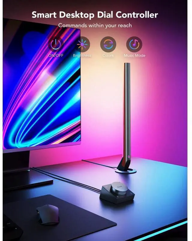 Alt view image 4 of 5 - Govee RGBIC Wi-Fi Gaming Light Bars with Smart Controller
