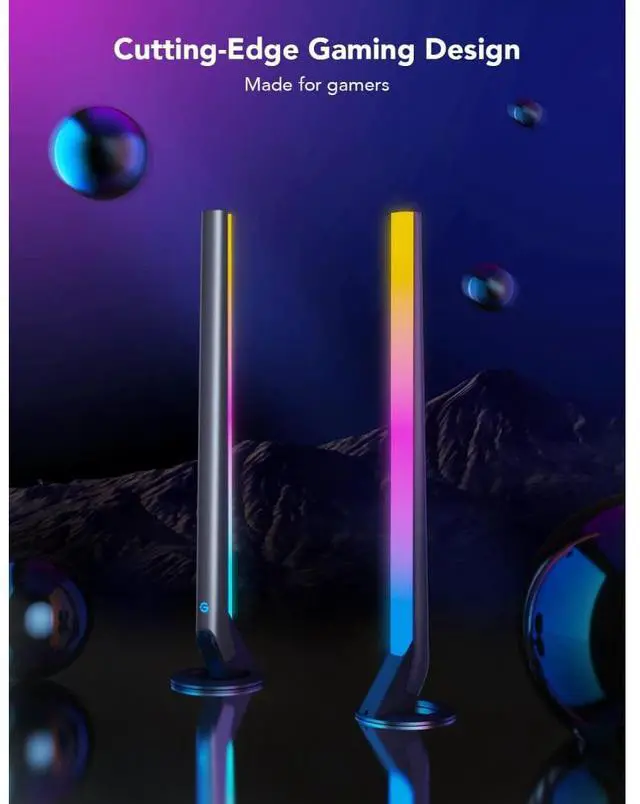 Alt view image 2 of 5 - Govee RGBIC Wi-Fi Gaming Light Bars with Smart Controller