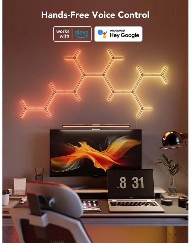 Alt view image 4 of 7 - Govee Glide Y Shape Light Panel (7 pack)