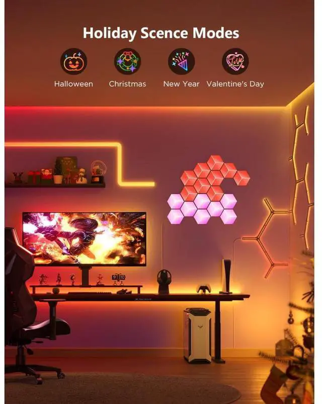 Alt view image 5 of 7 - Govee Glide Y Shape Light Panel (7 pack)