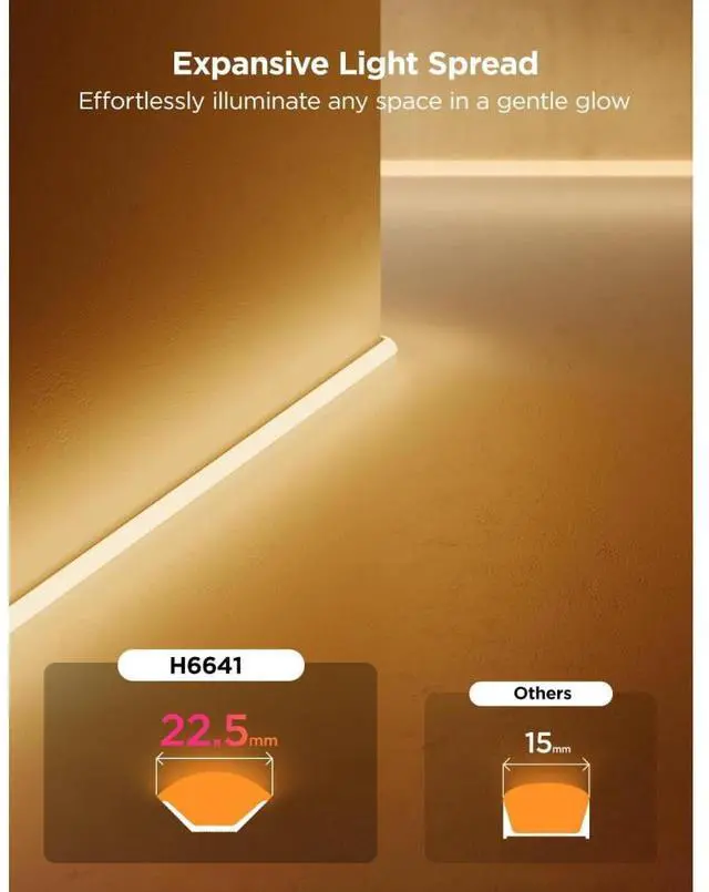 Alt view image 4 of 7 - Govee Neon Rope Light for Wall Lining 5M (16.4ft)