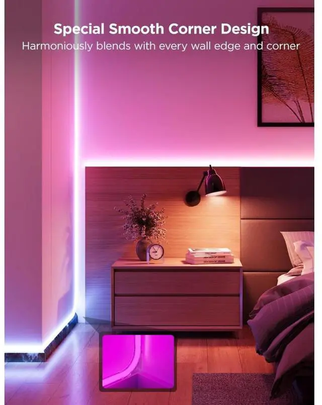 Alt view image 3 of 7 - Govee Neon Rope Light for Wall Lining 5M (16.4ft)