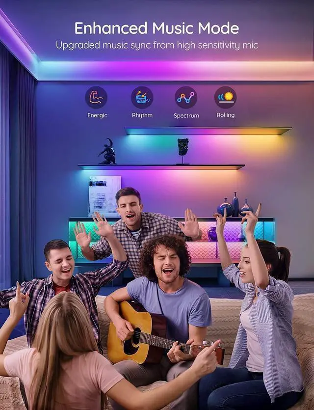 Alt view image 5 of 7 - Govee Strip Light S Segmented Color Control 10m (32.8ft)
