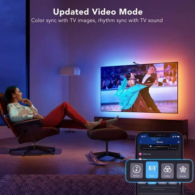 Alt view image 4 of 7 - Govee Immersion Wi-Fi TV Backlights For TV's 55-65 inches