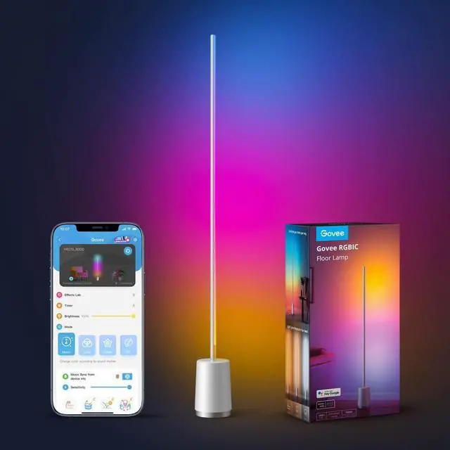 Main image of Govee Lyra RGBICWW Corner Floor Lamp - White