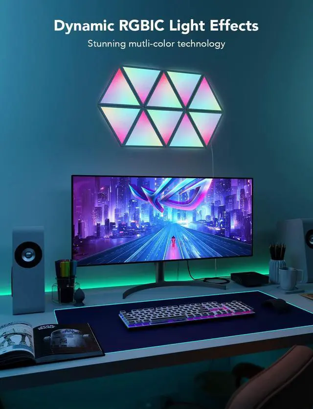 Alt view image 2 of 7 - Govee Glide Triangle Light Panels