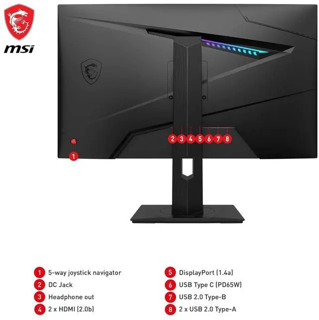 Alt view image 7 of 7 - MSI MAG 274QRF-QD E2 27" 180Hz WQHD Gaming Monitor