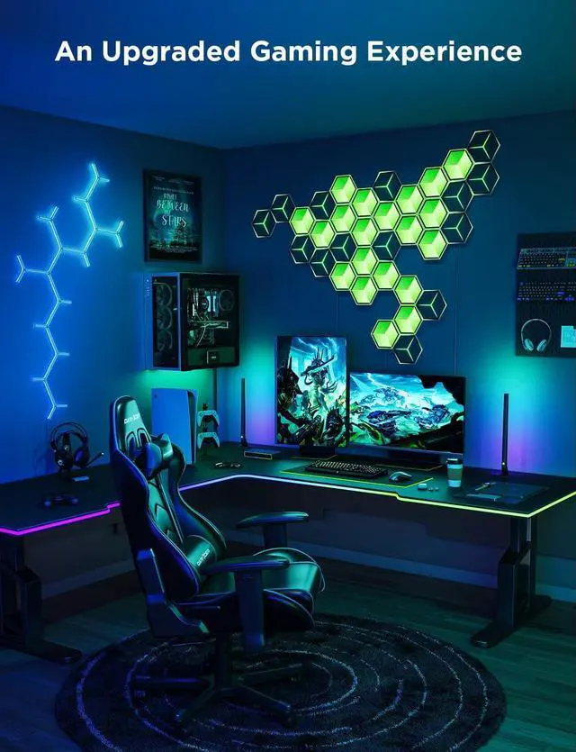 Alt view image 6 of 7 - Govee Glide Hexagon Light Panels Ultra (7 PCS)
