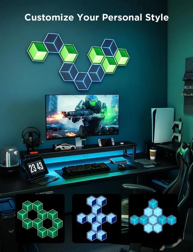 Alt view image 5 of 7 - Govee Glide Hexagon Light Panels Ultra (7 PCS)