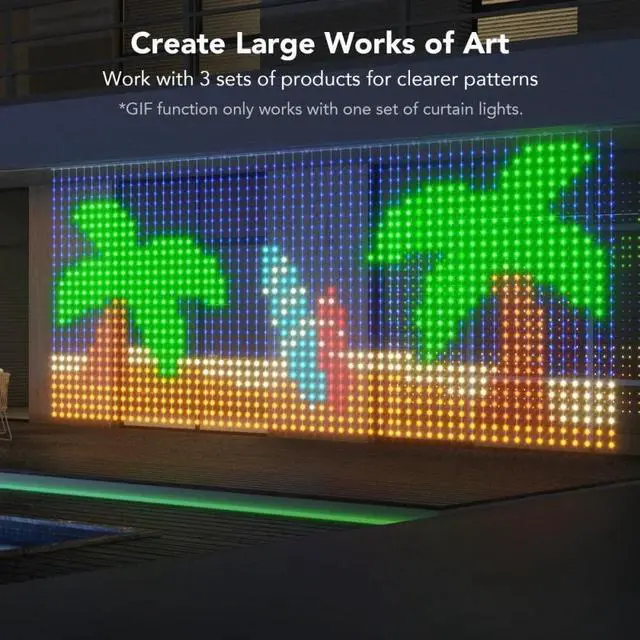 Alt view image 4 of 5 - Govee Netflix RGBIC Indoor Curtain Lights 400 LED