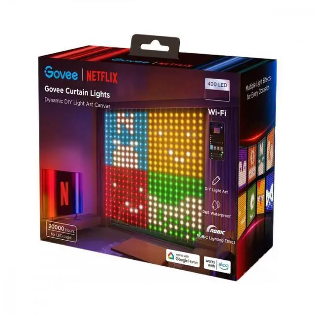 Main image of Govee Netflix RGBIC Indoor Curtain Lights 400 LED