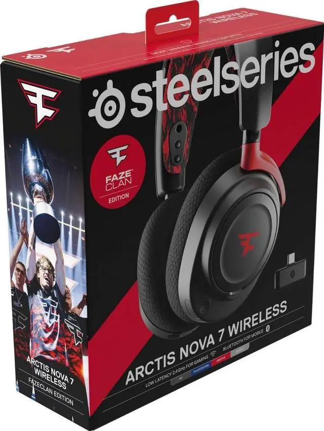 Alt view image 5 of 6 - SteelSeries Arctis Nova 7 Wireless Gaming Headset - FaZe Clan Edition