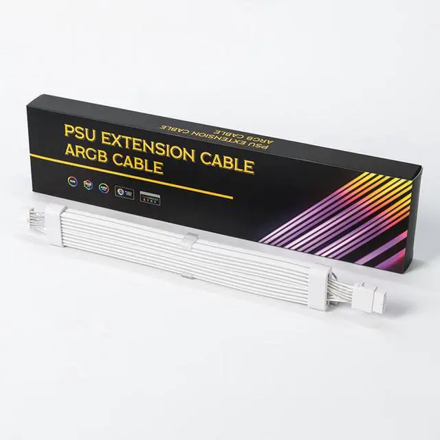 Alt view image 3 of 3 - Asiahorse 12VHPWR ARGB PSU Extension Cable - White