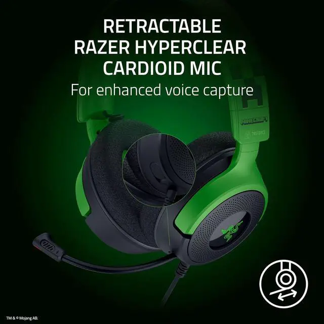 Alt view image 7 of 7 - Razer Kraken V4 X Gaming Headset  Minecraft Edition