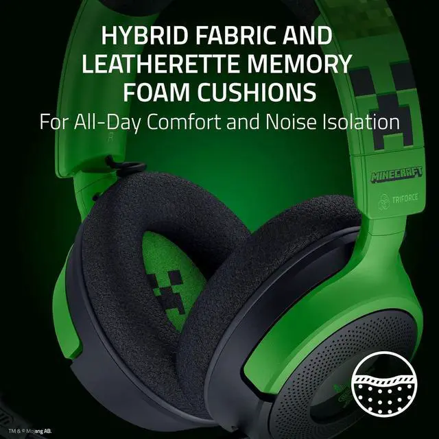 Alt view image 6 of 7 - Razer Kraken V4 X Gaming Headset  Minecraft Edition