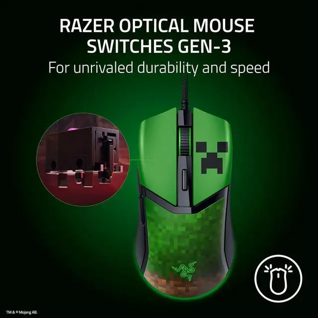 Alt view image 6 of 7 - Razer Cobra Wired Gaming Mouse  Minecraft Edition