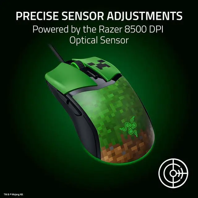 Alt view image 3 of 7 - Razer Cobra Wired Gaming Mouse  Minecraft Edition