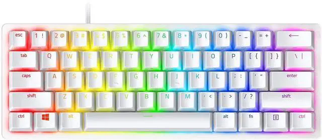 Main image of Razer Huntsman Mini 60% Optical Gaming Keyboard  Purple Clicky Switch  Mercury White