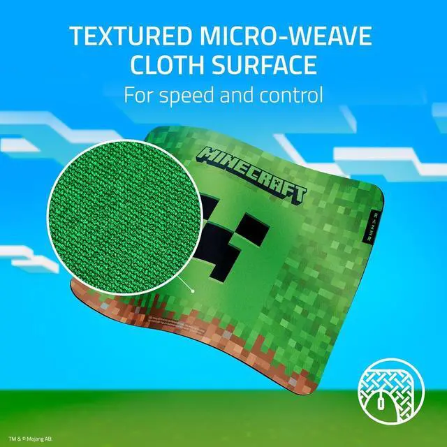 Alt view image 7 of 7 - Razer Gigantus V2 Medium Gaming Mouse Pad  Minecraft Edition