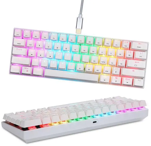 Alt view image 2 of 5 - Motospeed SK62 RGB Mechanical Game Keyboard White - Blue Arabic Switch