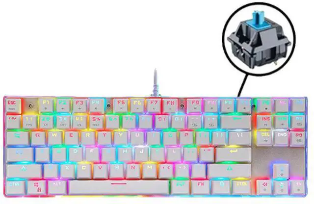 Alt view image 4 of 4 - MotoSpeed K87S Wired Mechanical RGB Keyboard - Blue Arabic Switches