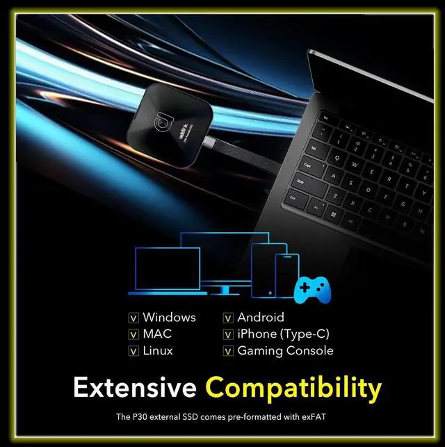 Alt view image 5 of 6 - Addlink P30 1TB Portable SSD Type-C (USB 4.0)