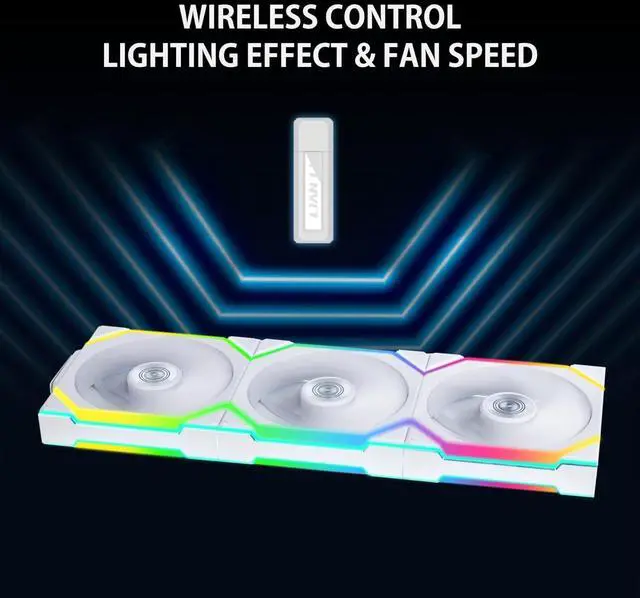 Alt view image 4 of 5 - Lian Li UNI FAN SL120 Wireless Fan - Triple - White