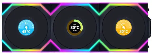 Main image of Lian Li UNI FAN SL120 Wireless LCD Fan - Triple - Black