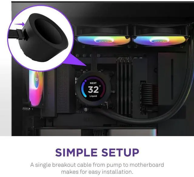 Alt view image 7 of 7 - NZXT Kraken Elite 240 RGB Cooler 240mm - Black