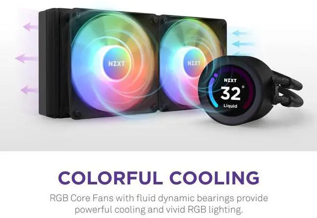 Alt view image 3 of 7 - NZXT Kraken Elite 240 RGB Cooler 240mm - Black