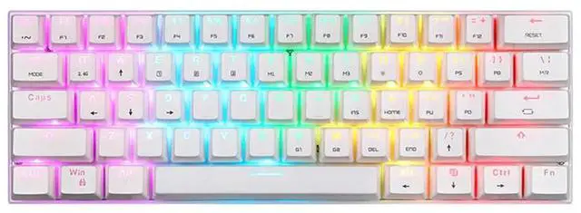 Alt view image 3 of 5 - Motospeed SK62 RGB Mechanical Game Keyboard White - Blue Arabic Switch
