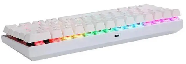Alt view image 5 of 5 - Motospeed SK62 RGB Mechanical Game Keyboard White - Blue Arabic Switch