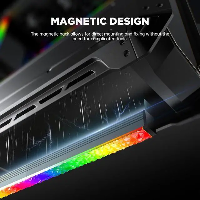 Alt view image 5 of 6 - AsiaHorse Acrylic ARGB LED 280MM Strip for PC Case with 5V 3-pin ARGB LED and 4-pin Header