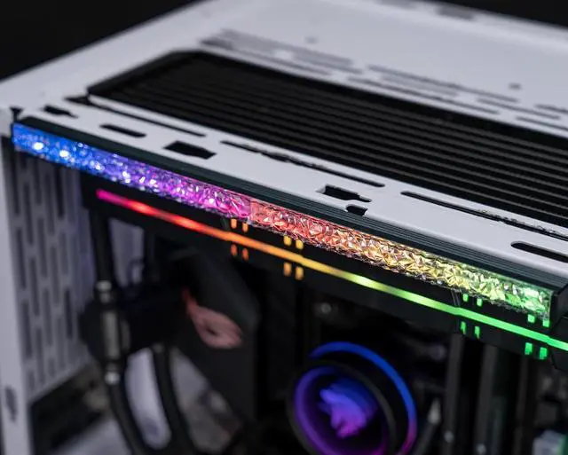 Alt view image 2 of 6 - AsiaHorse Acrylic ARGB LED 280MM Strip for PC Case with 5V 3-pin ARGB LED and 4-pin Header