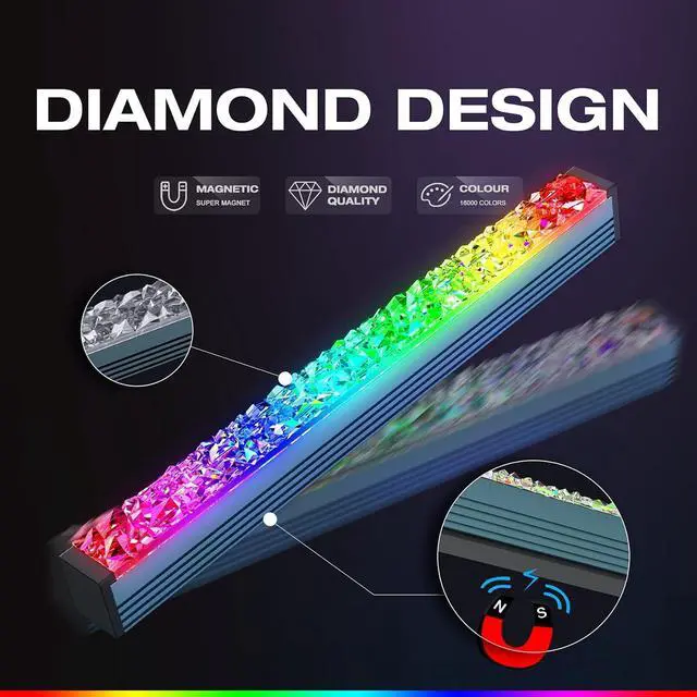 Alt view image 3 of 6 - AsiaHorse Acrylic ARGB LED 280MM Strip for PC Case with 5V 3-pin ARGB LED and 4-pin Header