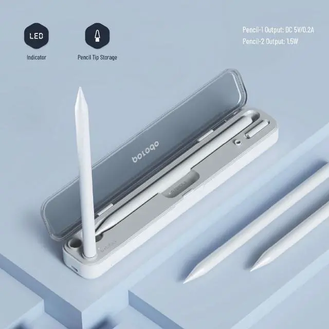 Alt view image 3 of 4 - Porodo Charging & Storage for Pencil 1/2 570mAh - White