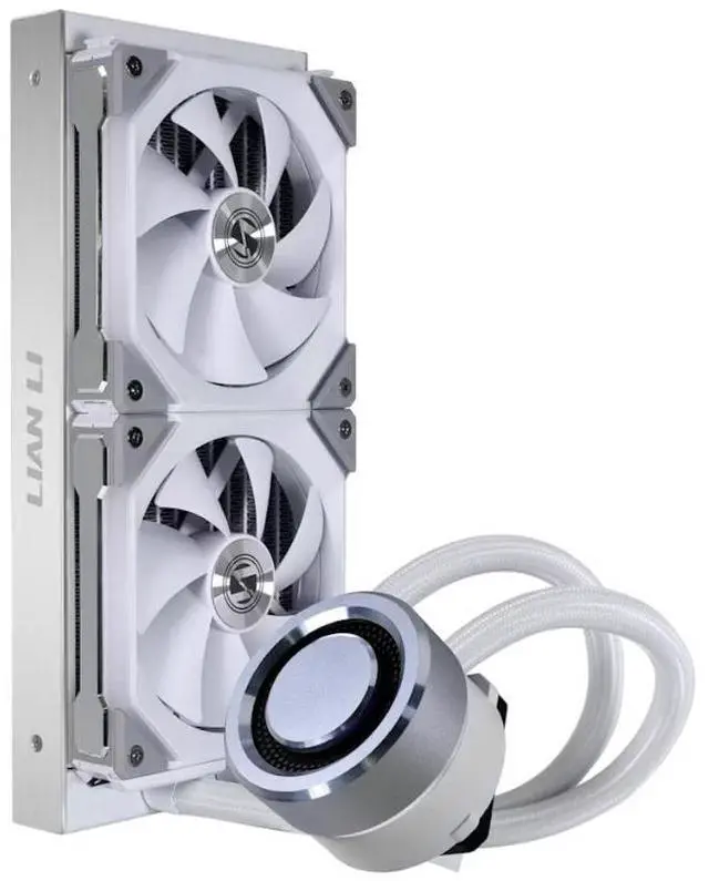 Alt view image 4 of 4 - Lian Li Galahad AIO 240 UNI Fan SL Edition Liquid CPU Cooler - Dual Fan - White