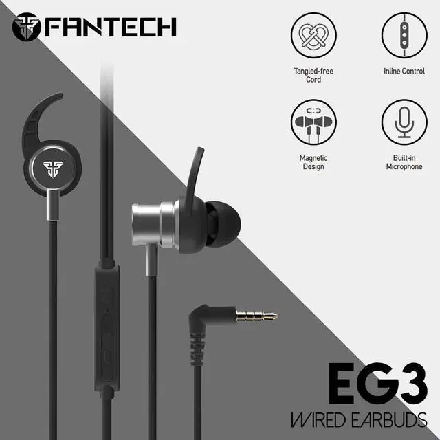 Alt view image 3 of 3 - Fantech EG3 Wired In-Ear Headset - Black