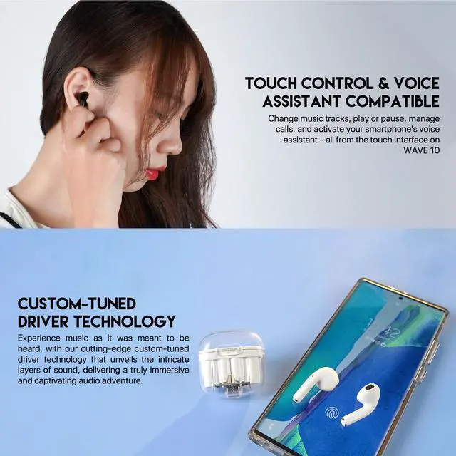 Alt view image 5 of 6 - Fantech TW10 True Wireless Earset - White